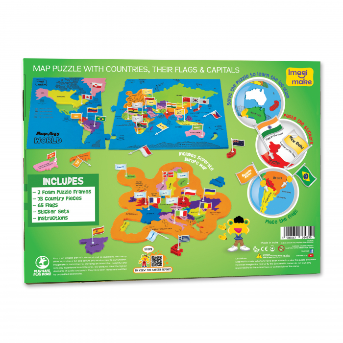 Cadou 8-14 ANI - Puzzle Harta lumii cu steaguri si capitale + Puzzle 3D Animale [8]