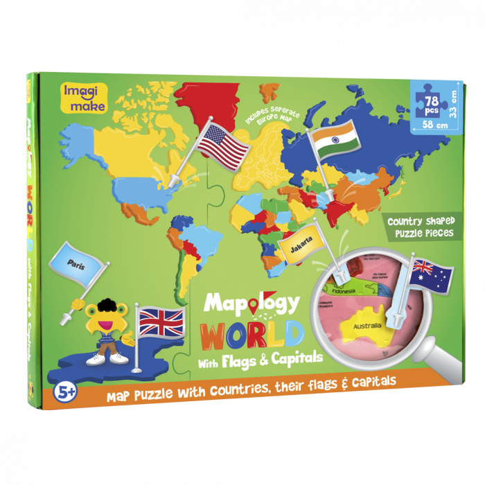 Puzzle educativ din spuma EVA - Harta lumii - steaguri si capitale - Imagimake [5]