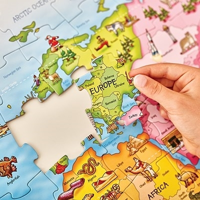 Puzzle si poster Harta lumii (limba engleza 150 piese) WORLD MAP PUZZLE & POSTER [10]