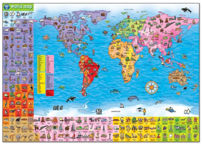 Puzzle si poster Harta lumii (limba engleza 150 piese) WORLD MAP PUZZLE & POSTER [3]