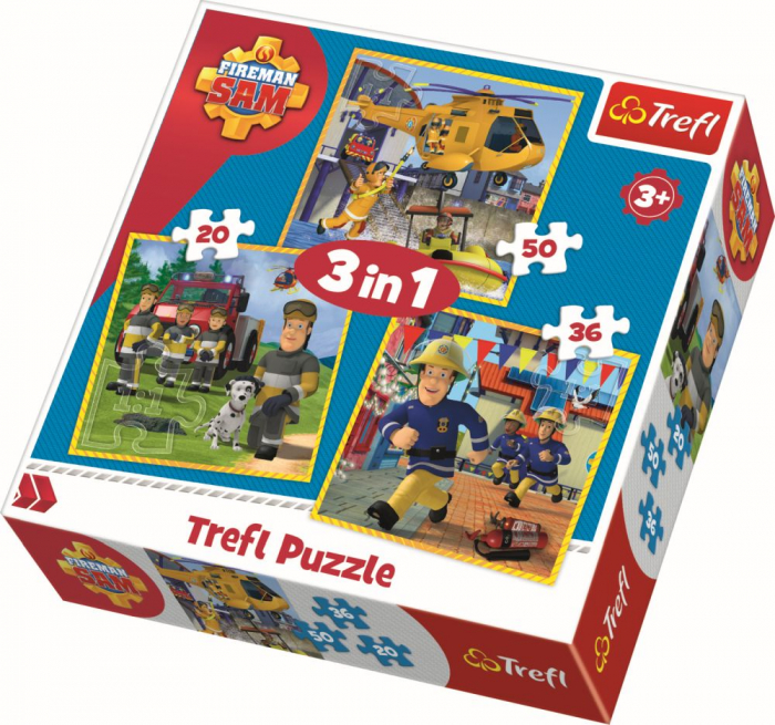 Puzzle Trefl 3in1 - Pompierul Sam [1]