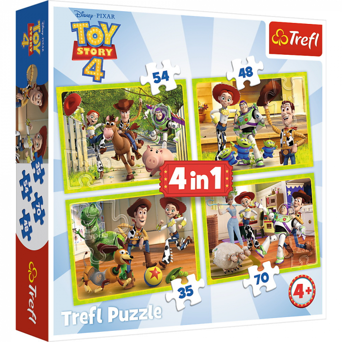 Puzzle Trefl 4in1 - Eroii Toy Story 4 in Actiune [1]