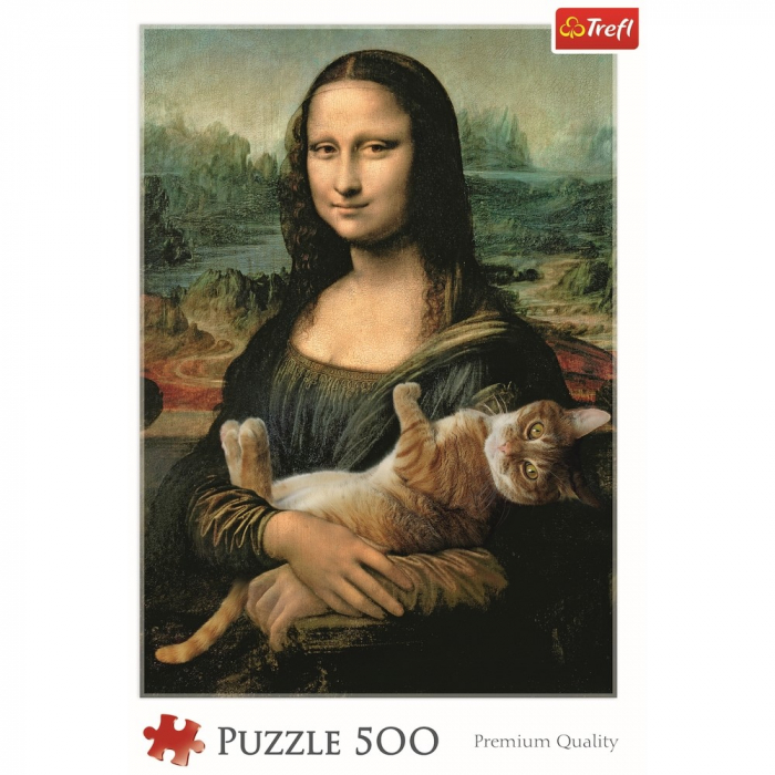 Puzzle Trefl 500 - Monalisa cu Pisica [3]