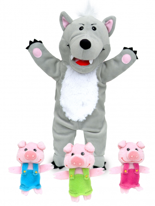 Set Papusa si marionete Cei 3 purcelusi / Big Bad Wolf and the Three Little Pigs - Fiesta Crafts [5]