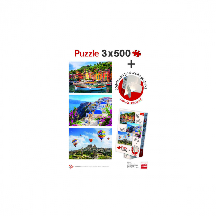 Set Puzzle Trefl 3 x 500 - Portofino - Santorini - Cappadocia [5]