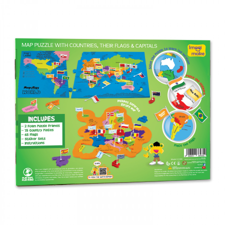 Cadou 8-14 ANI - Puzzle Harta lumii cu steaguri si capitale + Puzzle 3D Animale [7]