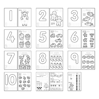 Carte de colorat cu activitati Invata numerele / NUMBER [4]