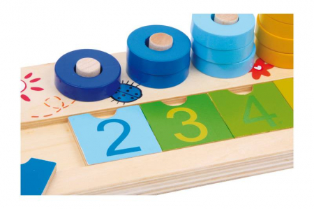Joc educativ Numaratoare cu inele colorate / Calculation table "Wooden Rings" [2]