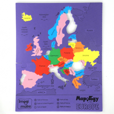 Pachet Puzzle educativ din spuma: Harta Lumii + Harta Europei - Imagimake [7]