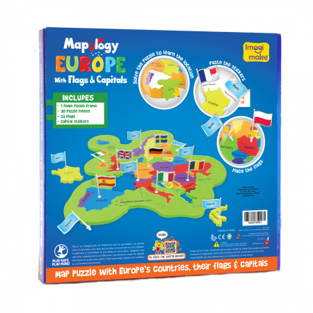 Puzzle Educativ din Spuma EVA - Harta Europei cu Steaguri si Capitale [4]