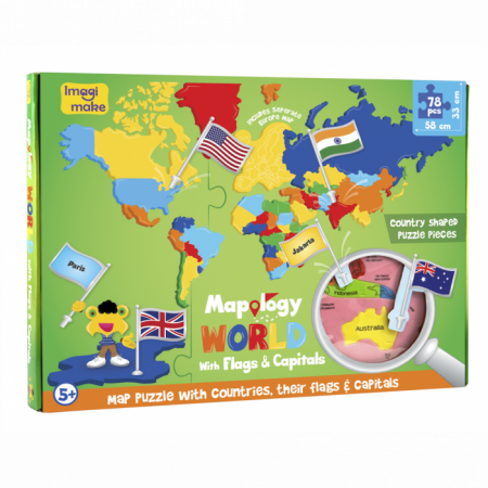 Puzzle educativ din spuma EVA - Harta lumii - steaguri si capitale - Imagimake [4]