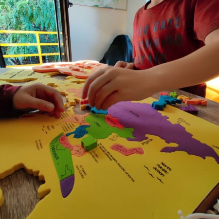 Pachet Puzzle educativ din spuma: Harta Lumii + Harta Europei - Imagimake [8]