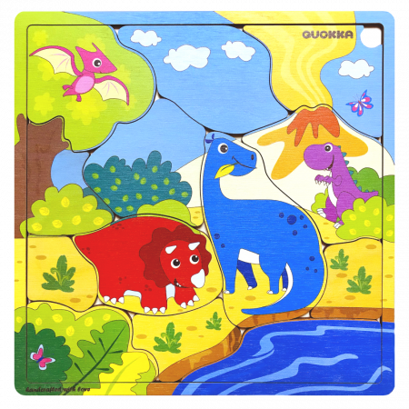 Puzzle "Familie Dinozauri" - jucarie educativa Quokka [1]
