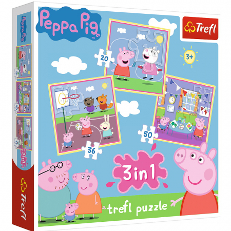 Puzzle Trefl 3in1 - Peppa Pig - Activitati Scolare [0]