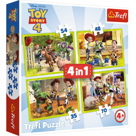 Puzzle Trefl 4in1 - Eroii Toy Story 4 in Actiune [0]
