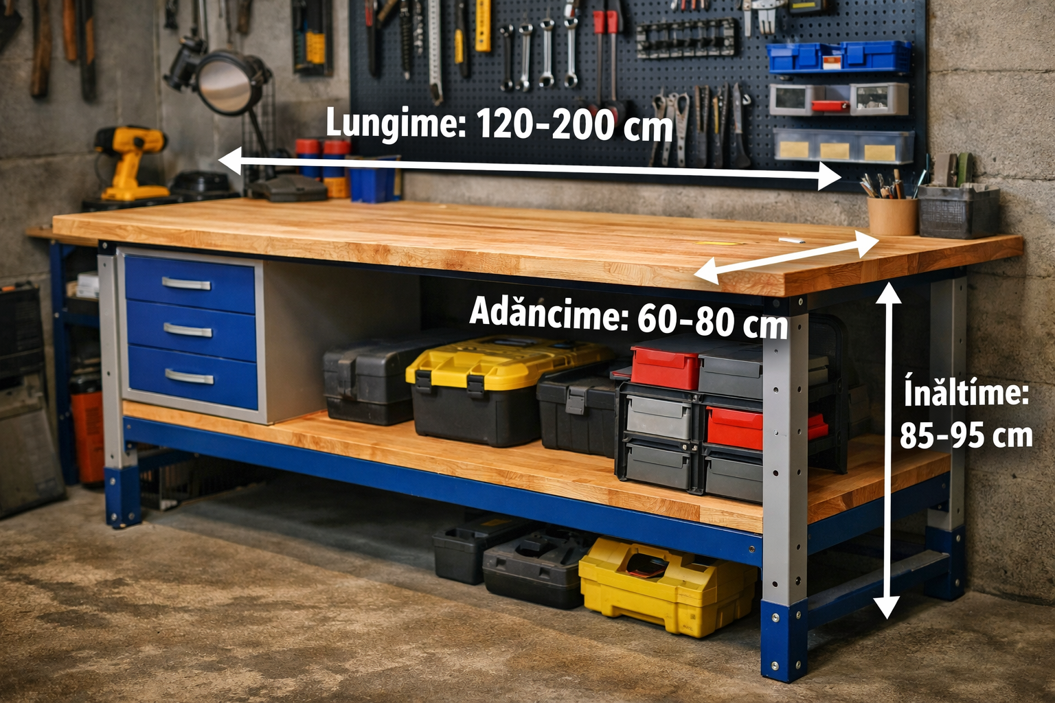 Ce dimensiune trebuie să aibă un banc de lucru pentru atelier sau garaj?