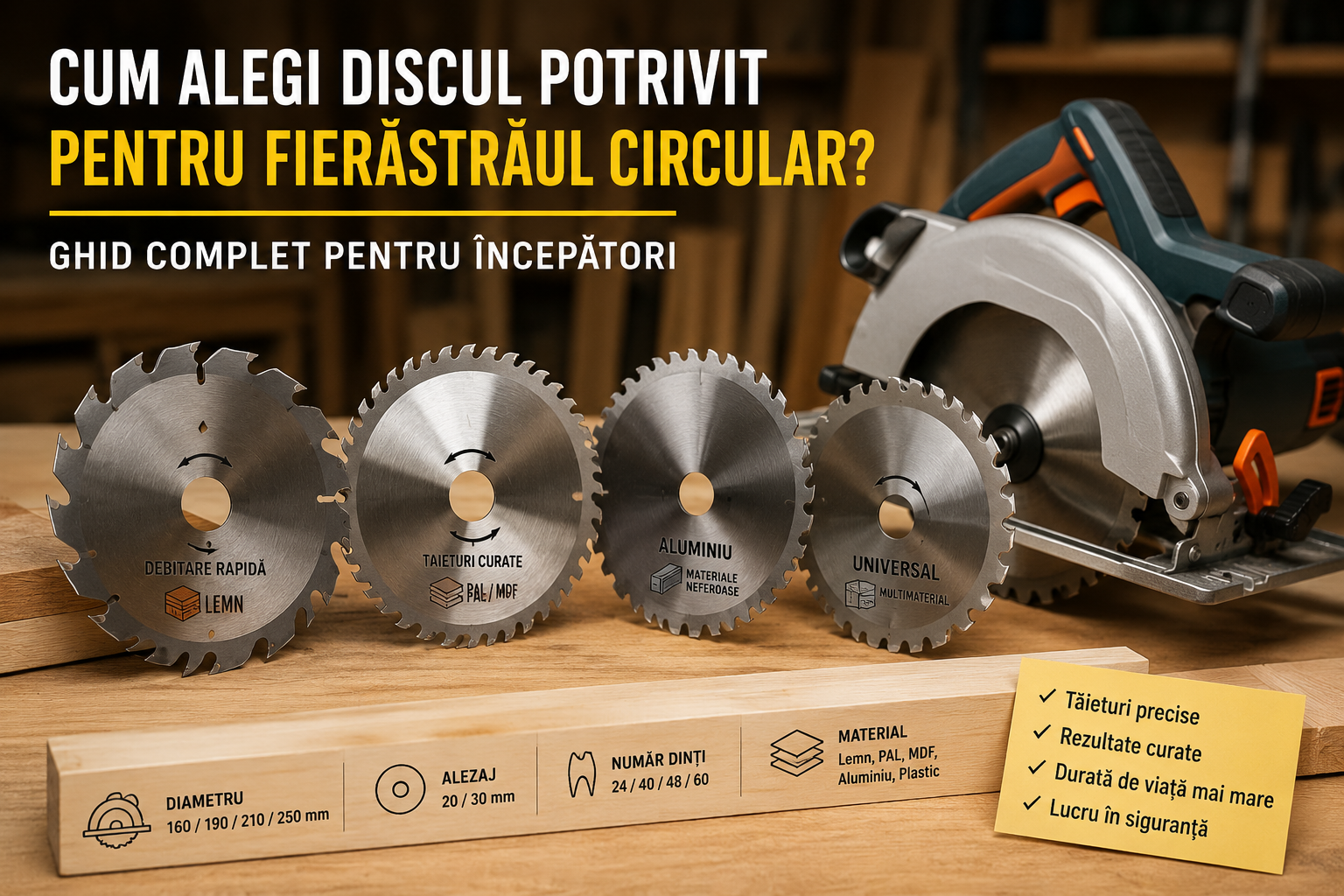Cum alegi discul potrivit pentru fierăstrăul circular? Ghid complet pentru începători