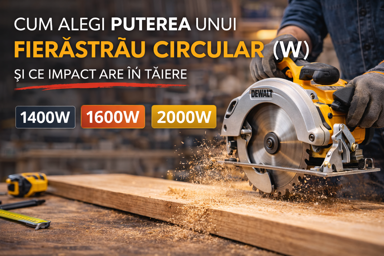 Cum alegi puterea unui fierăstrău circular (W) și ce impact are asupra tăierii