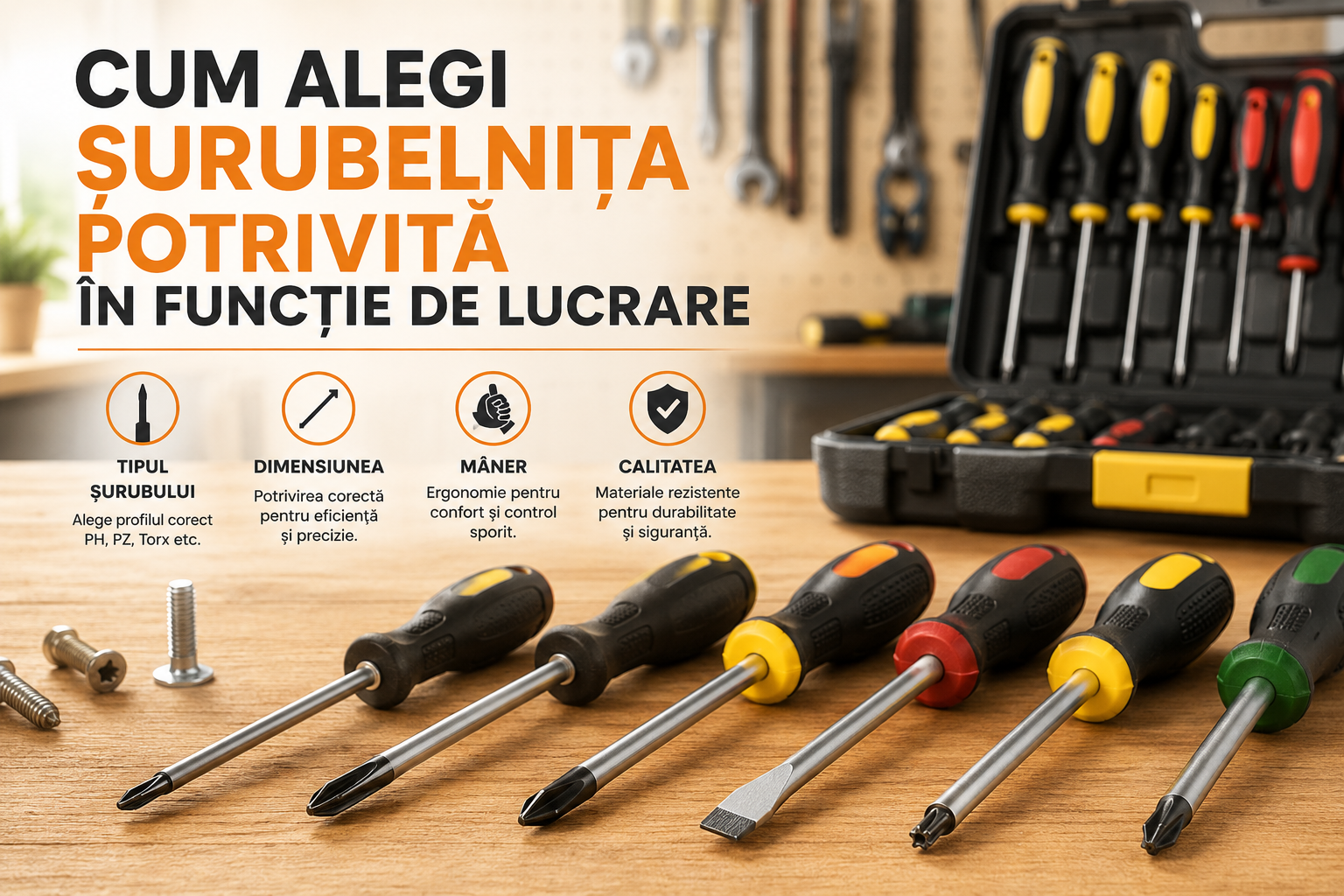 Cum alegi șurubelnița potrivită în funcție de lucrare – ghid complet pentru rezultate corecte