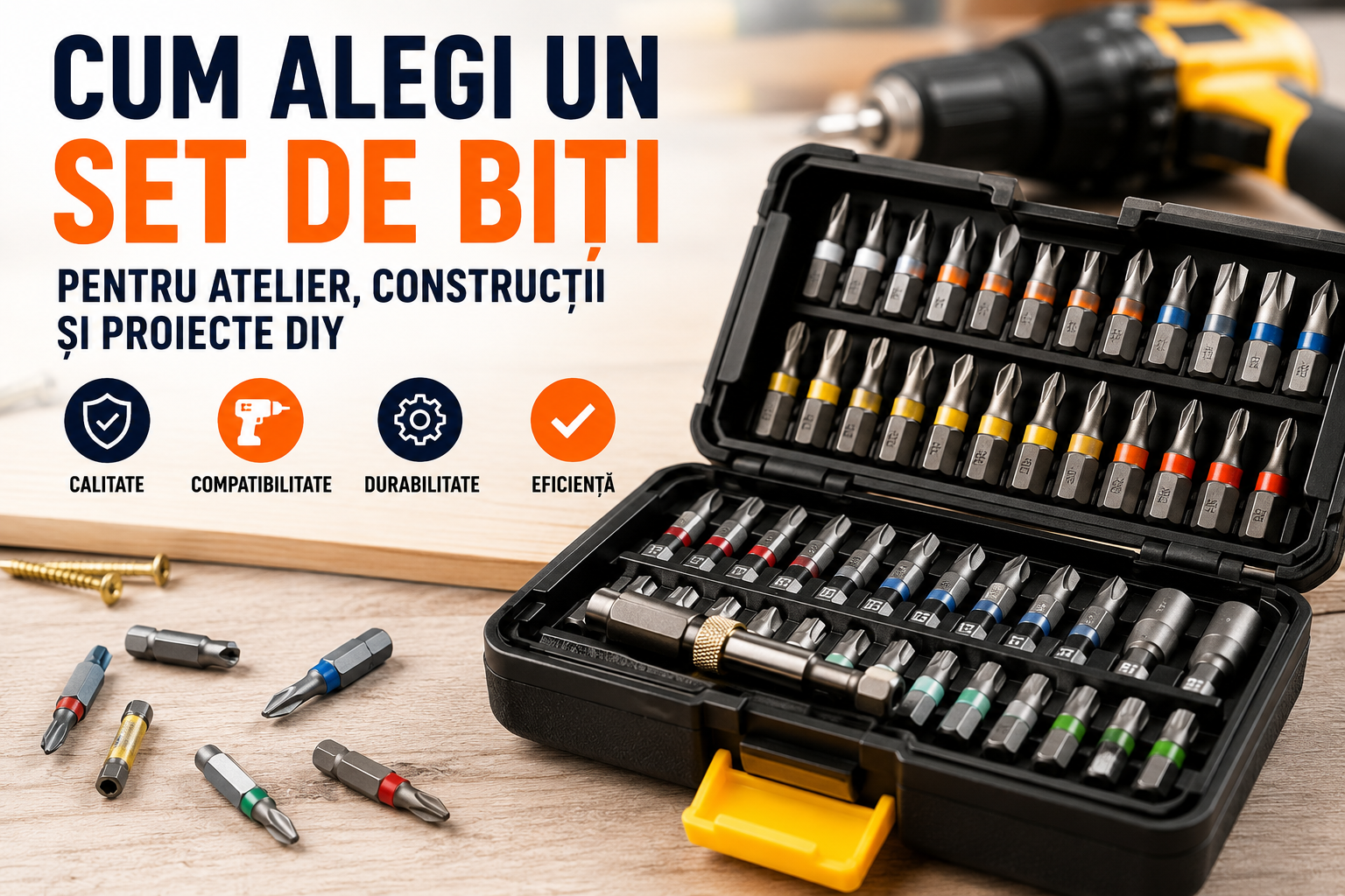 Cum alegi un set de biți pentru atelier, construcții și proiecte DIY – ghid complet