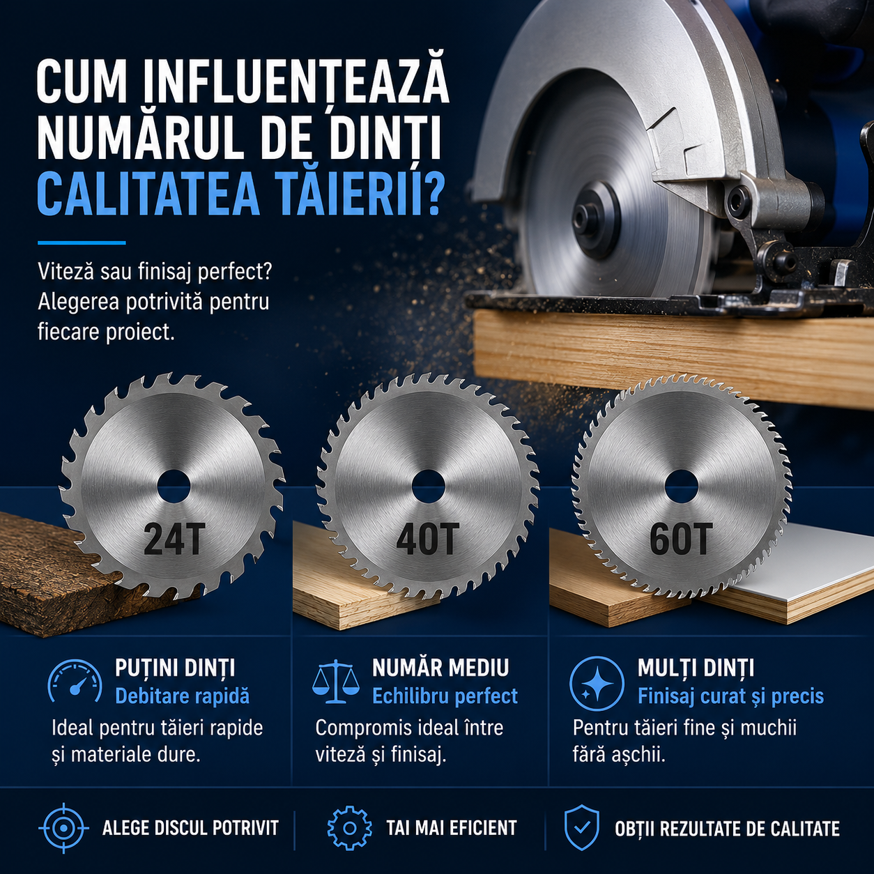 Cum influențează numărul de dinți calitatea tăierii?