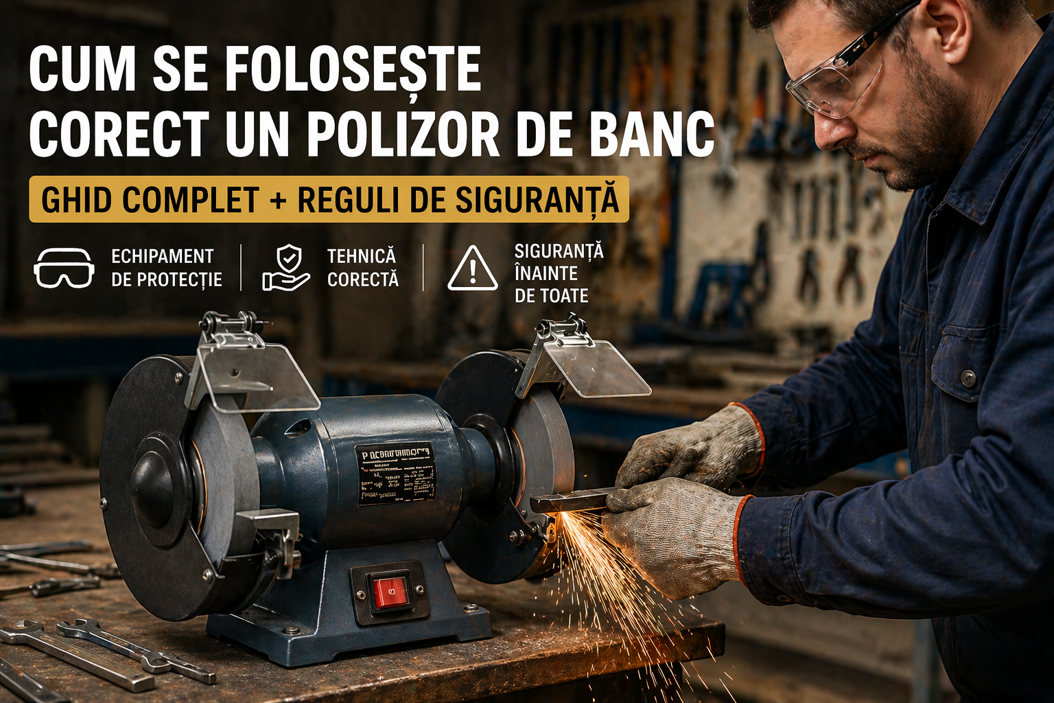 Cum se folosește corect un polizor de banc – ghid complet pentru începători și profesioniști