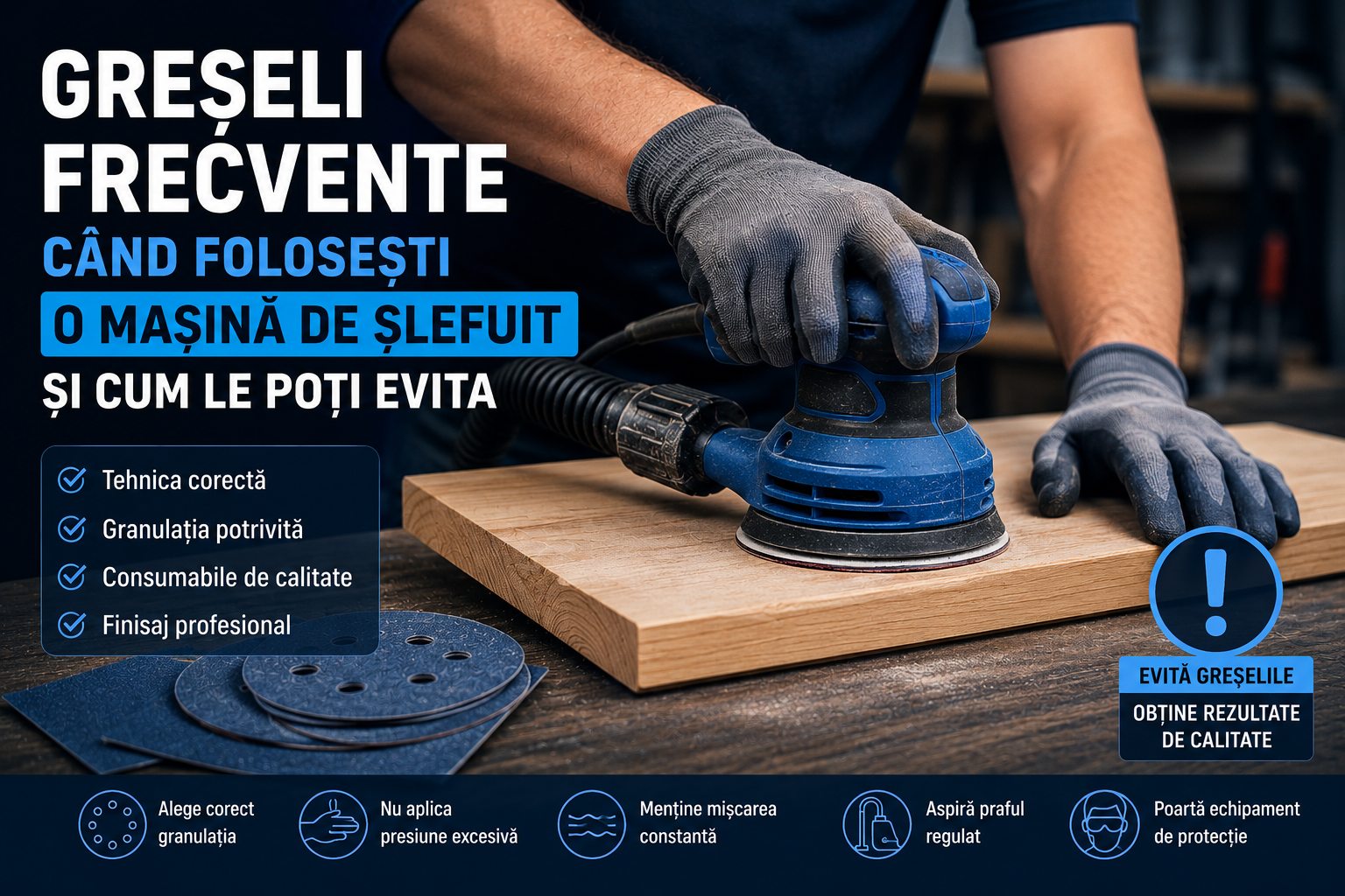 Greșeli frecvente când folosești o mașină de șlefuit și cum le poți evita