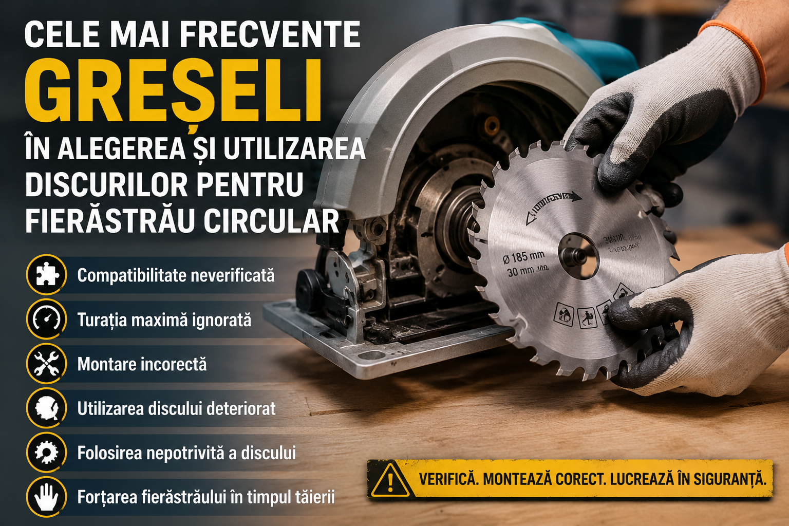 Cele mai frecvente greșeli în alegerea și utilizarea discurilor pentru fierăstrău circular