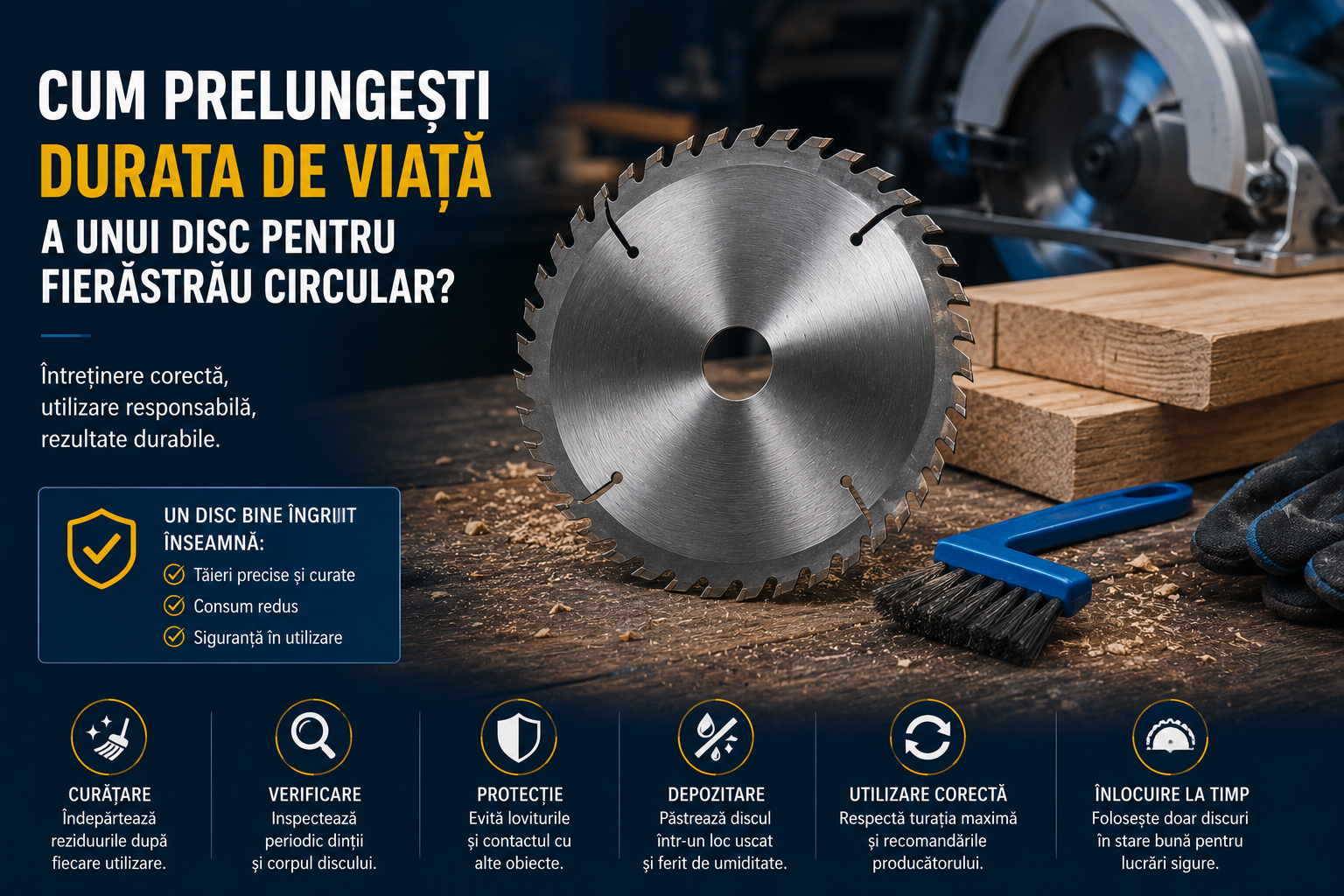 Cum prelungești durata de viață a unui disc pentru fierăstrău circular?