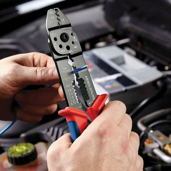 Cleste profesional pentru sertizat si dezizolat Knipex 97 21 215 B, 230 mm [6]