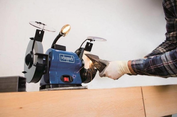 Polizor de banc dublu cu functie de polizare si slefuire BG200AL Scheppach 4903106901, 550 W, Ø200 mm [5]