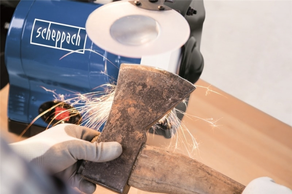 Polizor de banc dublu cu functie de polizare si slefuire BG200AL Scheppach 4903106901, 550 W, Ø200 mm [6]