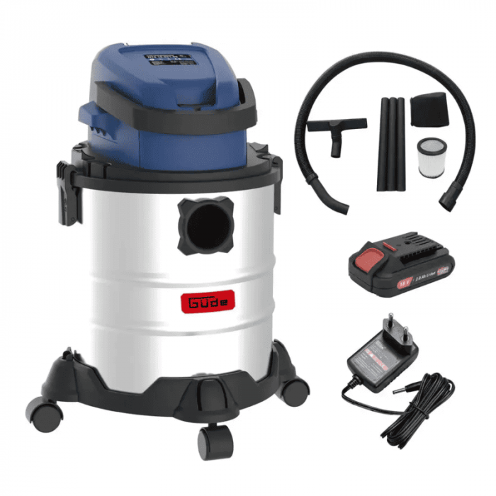 Aspirator umed/uscat cu acumulator NTS 18-201-05 Gude 58582, 18 V, 2 Ah, 20 L [2]