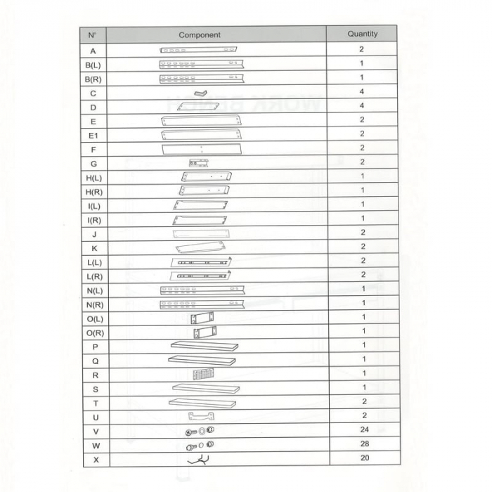 Banc de lucru cu panou perforat si sertare Troy 90014, 100 Kg [9]
