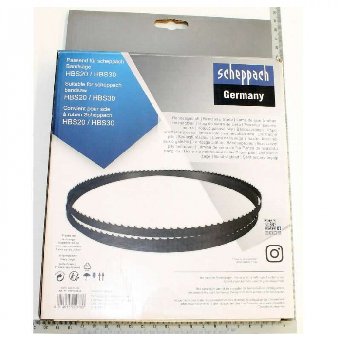 Banda rezerva pentru fierastrau cu banda HBS20/30 Scheppach 7901502604, 1400x6.4x0.5 mm, 6 DPI [3]