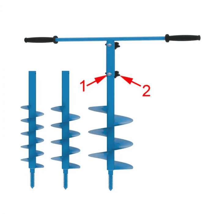 Burghiu manual pentru pamant 3 in 1 Gude GH 80-150, 80-100-150 mm [6]
