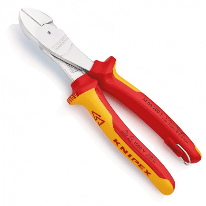 Cleste cu taiere diagonala, maner izolat Knipex 74 06 200 T, 200 mm [6]