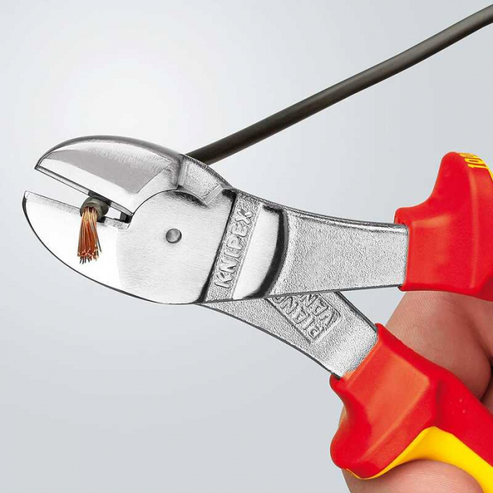 Cleste cu taiere diagonala, maner izolat Knipex 74 06 200 T, 200 mm [10]