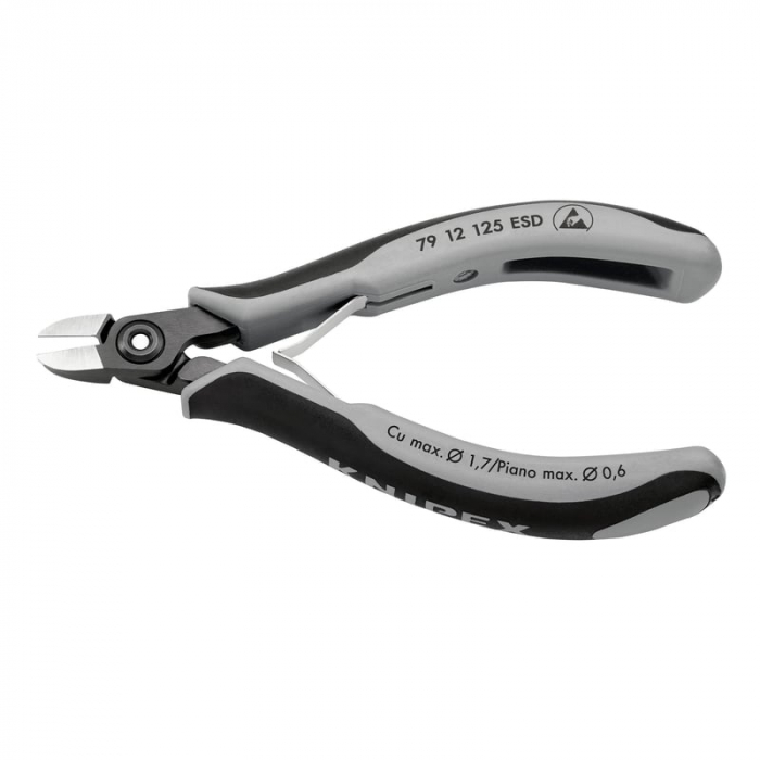 Cleste de electronist cu taiere diagonala Knipex 79 12 125 ESD, 125 mm [3]