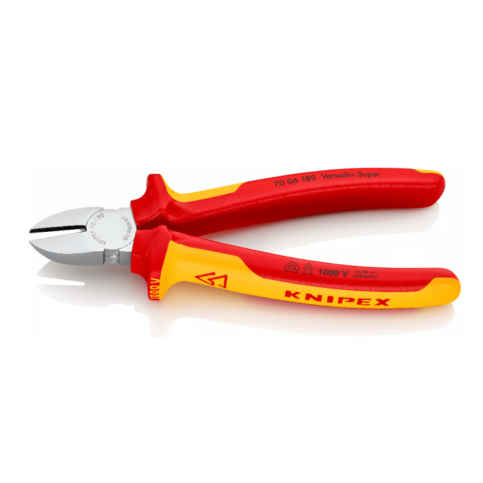 Cleste profesional cu taiere diagonala, maner izolat Knipex 70 06 180, 180 mm [3]