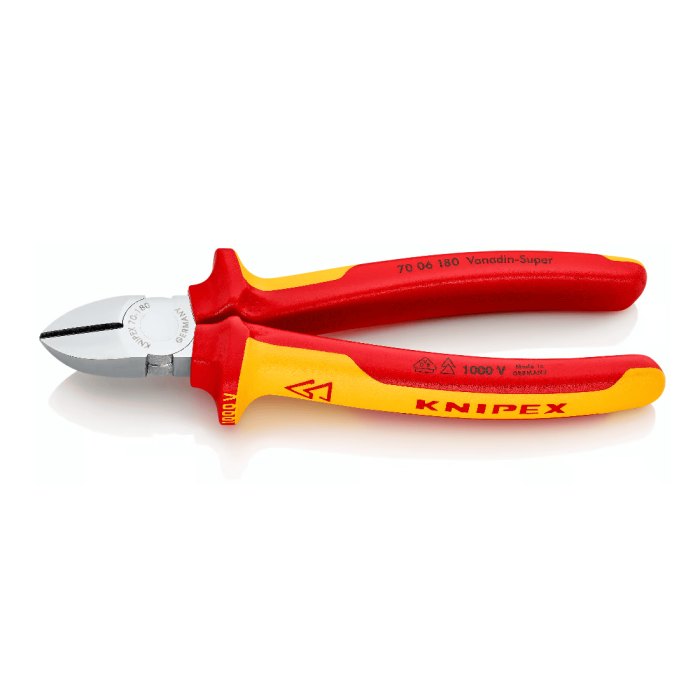Cleste profesional cu taiere diagonala, maner izolat Knipex 70 06 180, 180 mm [2]