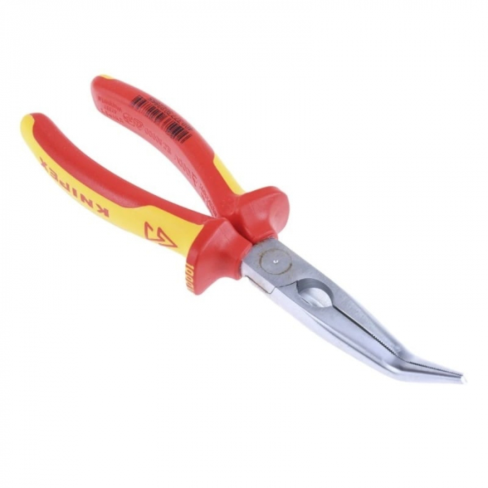 Cleste profesional izolat cu varf lung indoit si suprafata taietoare Knipex 26 26 200, 200 mm [5]