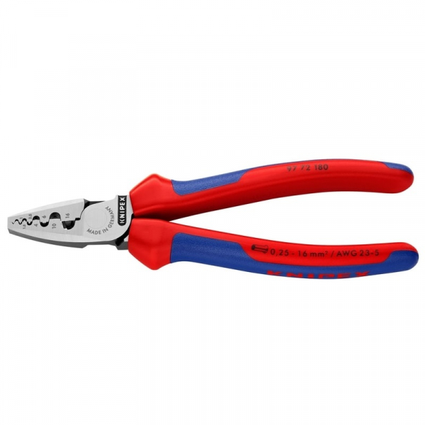 Cleste profesional pentru sertizat ferule Knipex 97 72 180, 180 mm, Ø0.25-16 mm² [2]