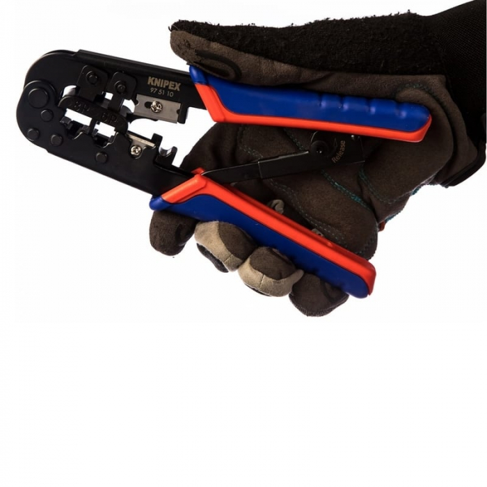 Cleste profesional pentru sertizat mufe RJ45/RJ11 Western Knipex 97 51 10, 190 mm [13]