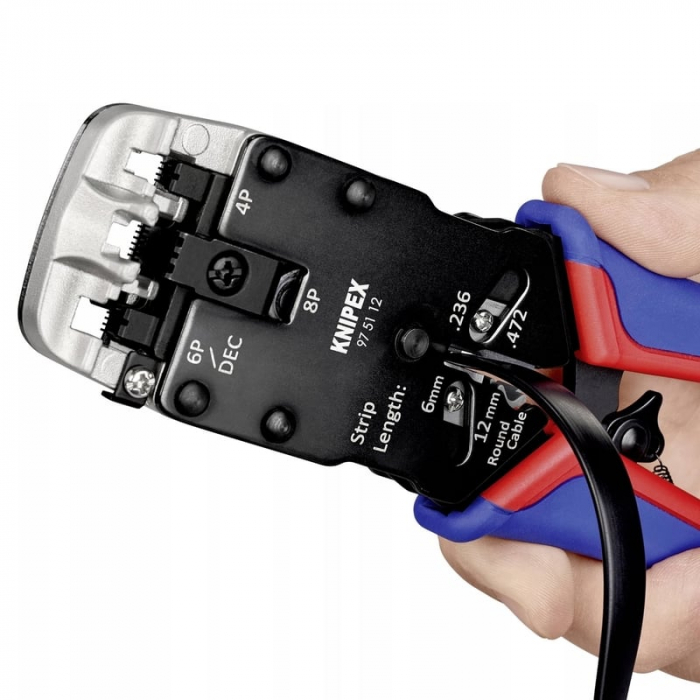 Cleste profesional pentru sertizat mufe RJ45/RJ11 Western Knipex 97 51 10, 190 mm [14]