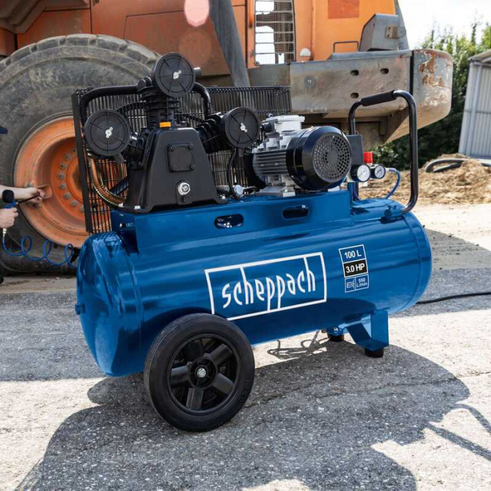 Compresor cu trei cilindri HC550TC Scheppach 5906147901, 2200 W, 100 L, 10 bari [4]