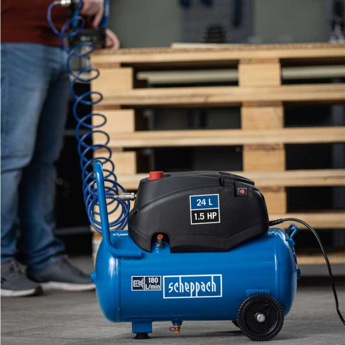 Compresor fara ulei HC24x Scheppach 5906138904, 1200 W, 24 l, 8 bari [2]