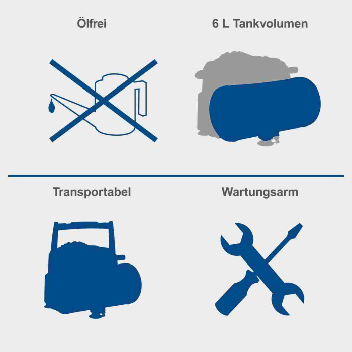 Compressor fara ulei HC06 Scheppach 5906153901, 1200 W, 6 L, 8 bari [9]