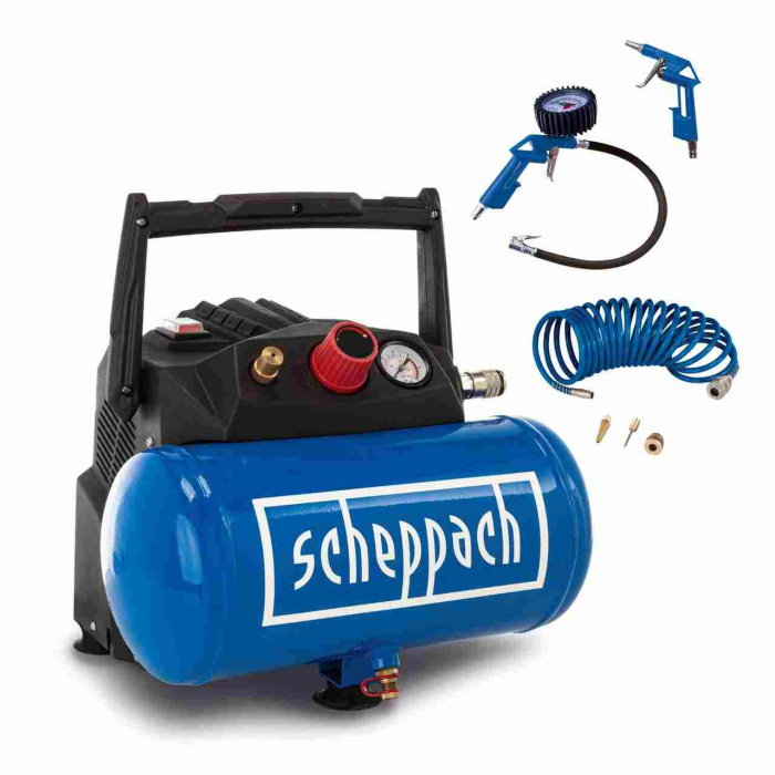 Compressor fara ulei HC06 Scheppach 5906153901, 1200 W, 6 L, 8 bari [1]