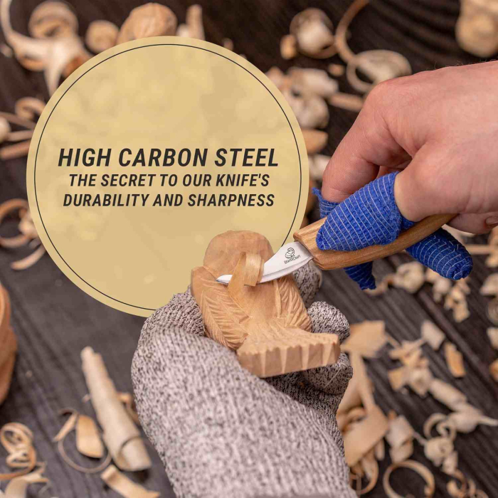 Cutit cu lama curbata pentru sculptura in lemn BeaverCraft C18, 165 mm [3]